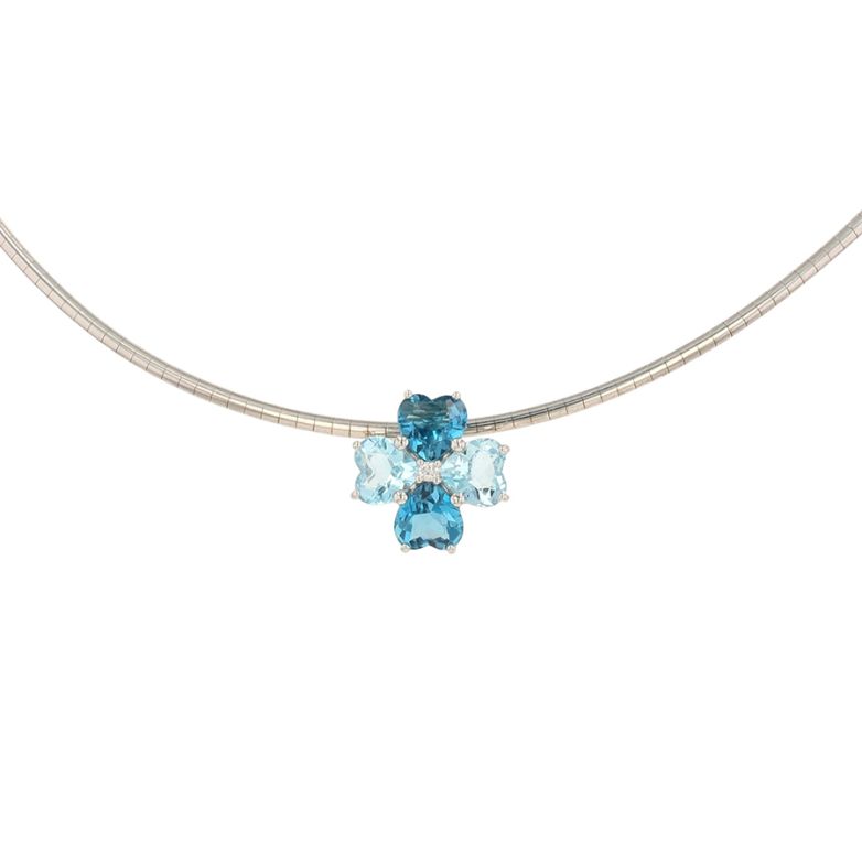 Acheter Collier fleur diamants 0.03 carat et topazes 4 carats or blanc 18.88g Comme neuf - 2700,00 € Collier fleur diamants 0.03 carat et topazes 4 carats or blanc 18.88g Comme neuf - reconditionné disponible sur Gemme Les Bijoux